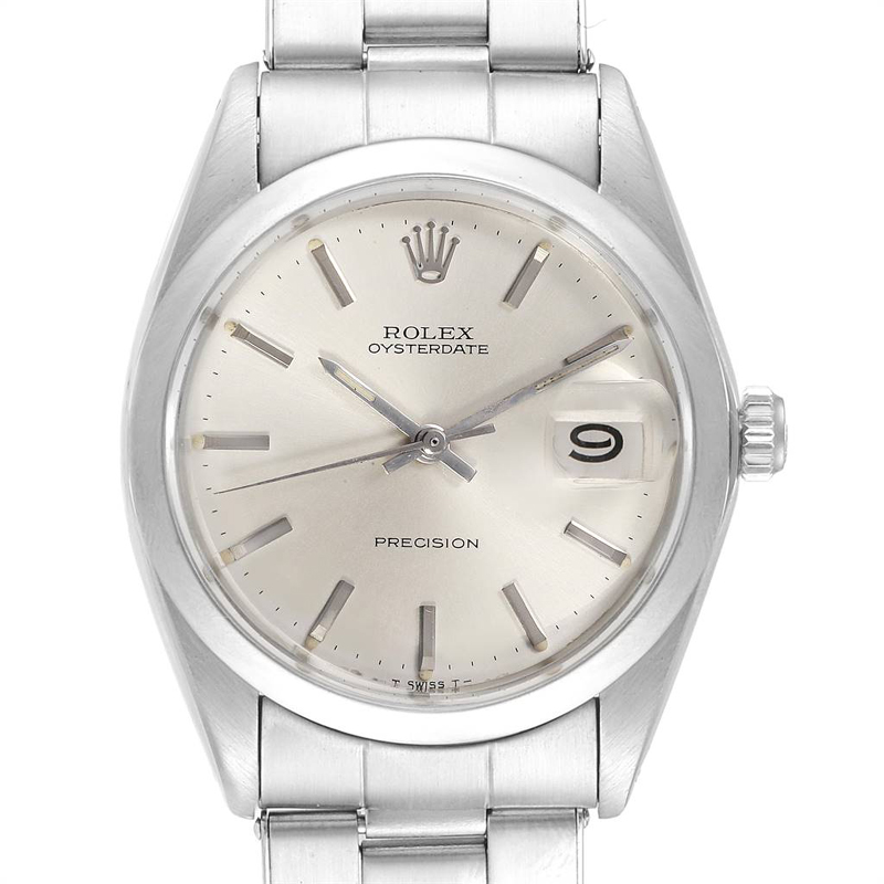 

Rolex Silver Stainless Steel Oyster Date Precision