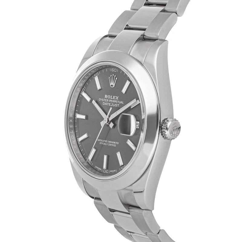 

Rolex Rhodium Stainless Steel Datejust, Grey