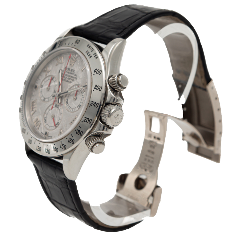 

Rolex Stainless Steel Daytona Leather & Steel Strap Men's Watch, White