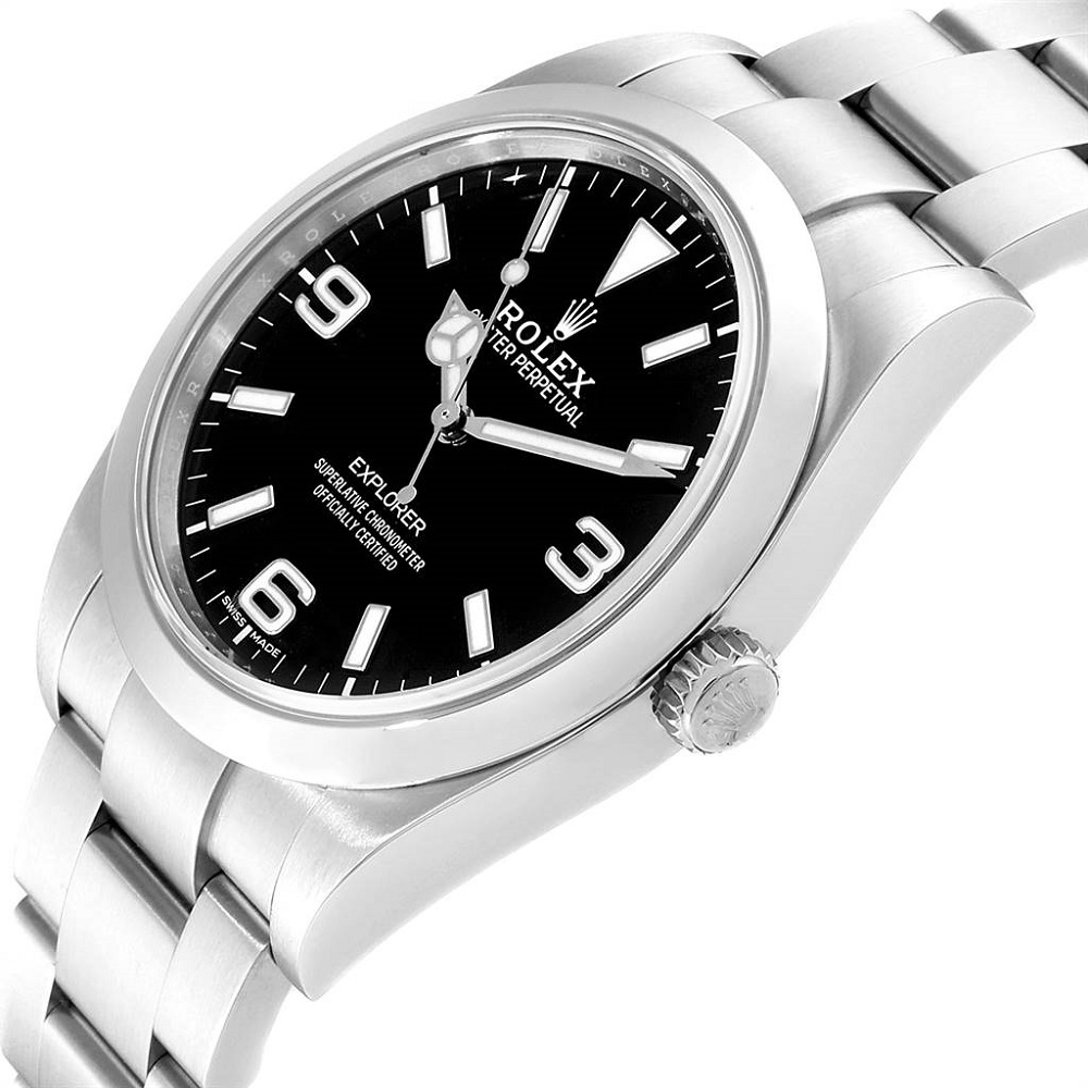 

Rolex Black Stainless Steel Explorer I