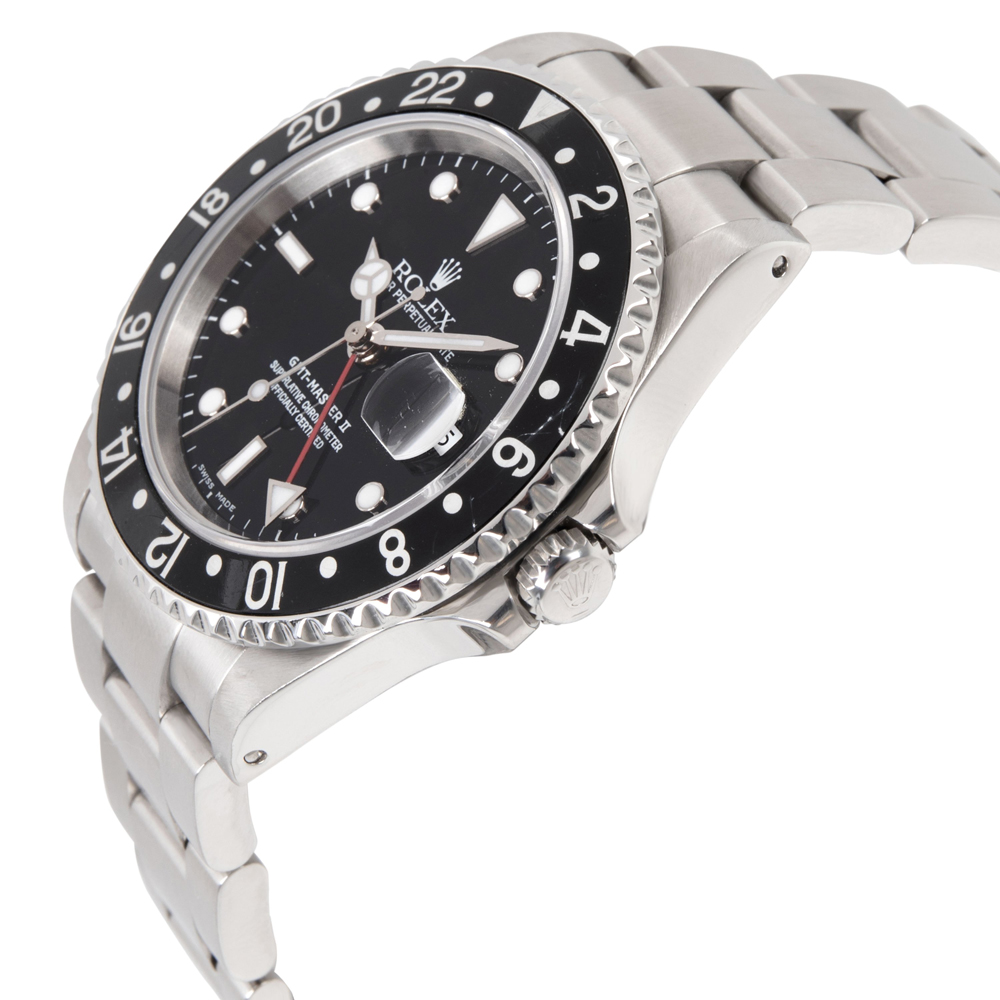 

Rolex Black Stainless Steel GMT Master II