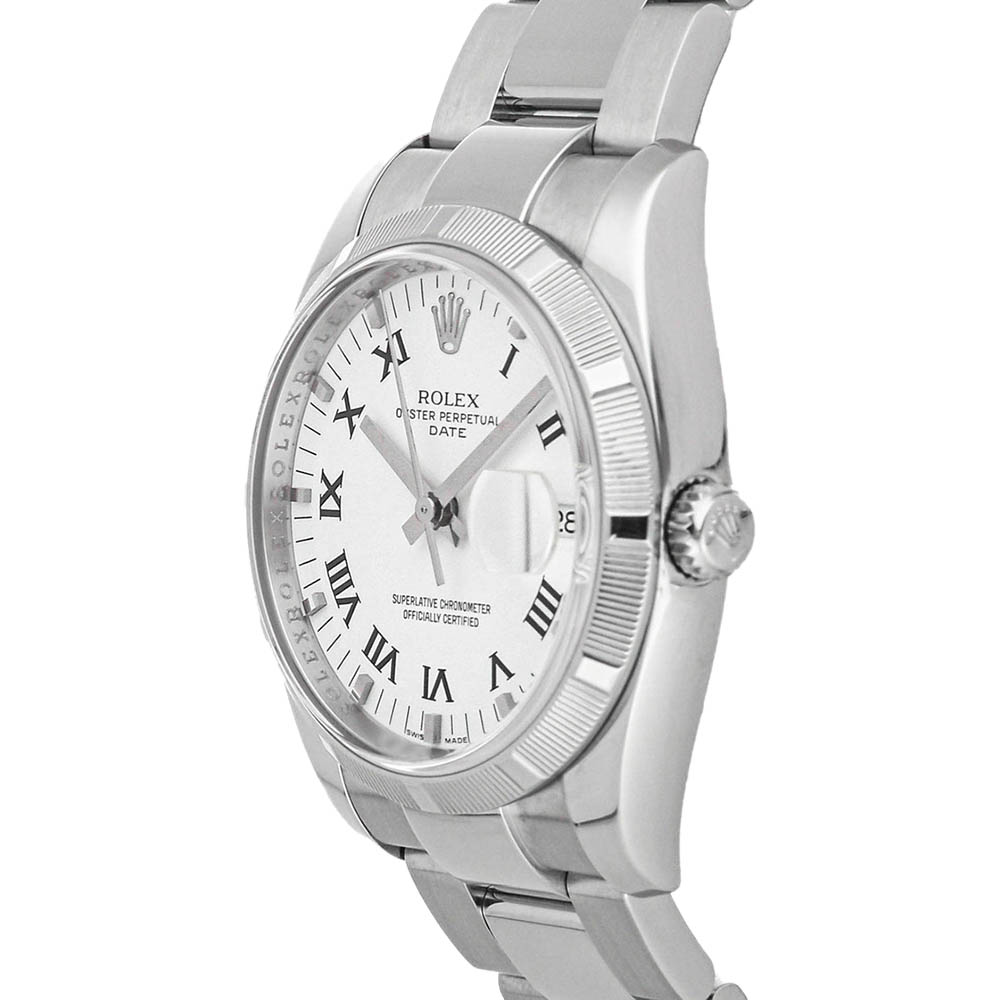 

Rolex White Stainless Steel Date