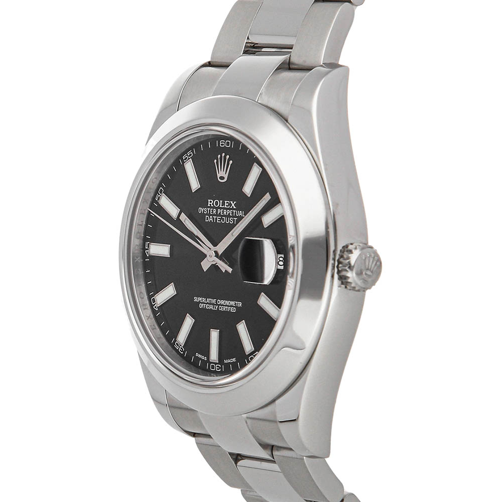 

Rolex Black Stainless Steel Datejust II