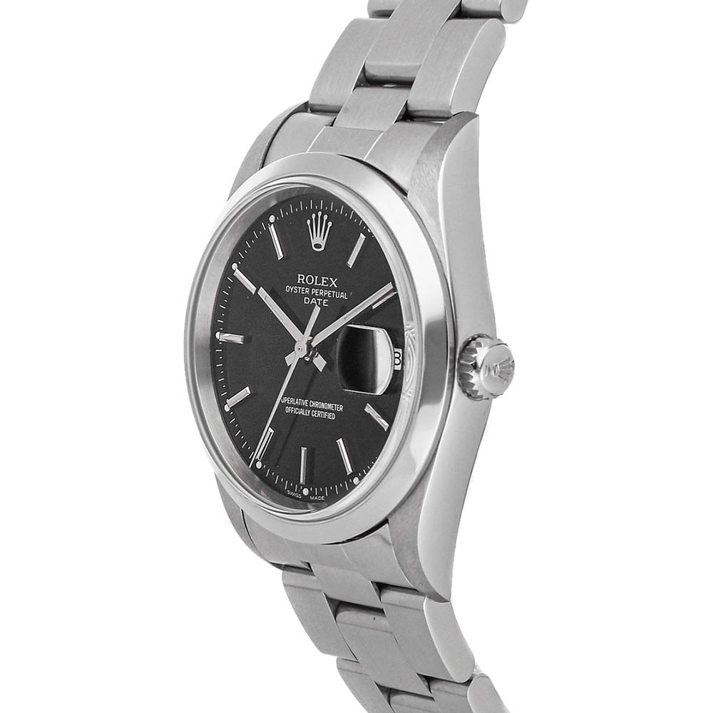 

Rolex Black Stainless Steel Oyster Perpetual Date