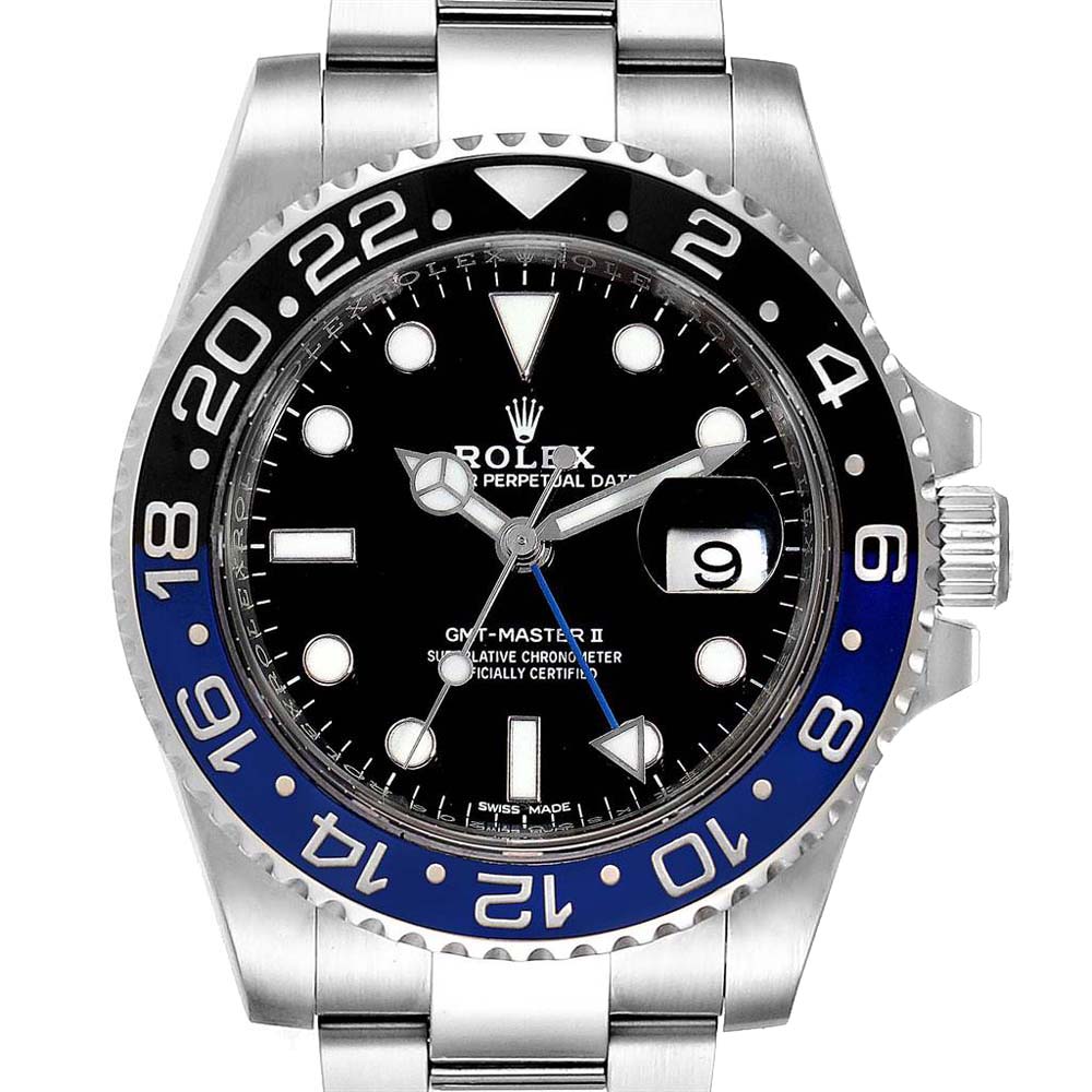 

Rolex Black Stainless Steel GMT Master II Batman
