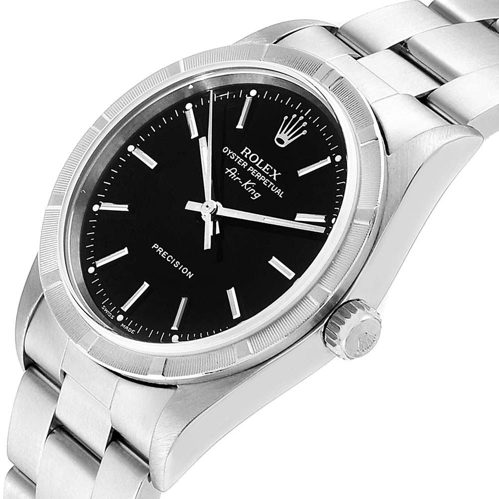 

Rolex Black Stainless Steel Air-King