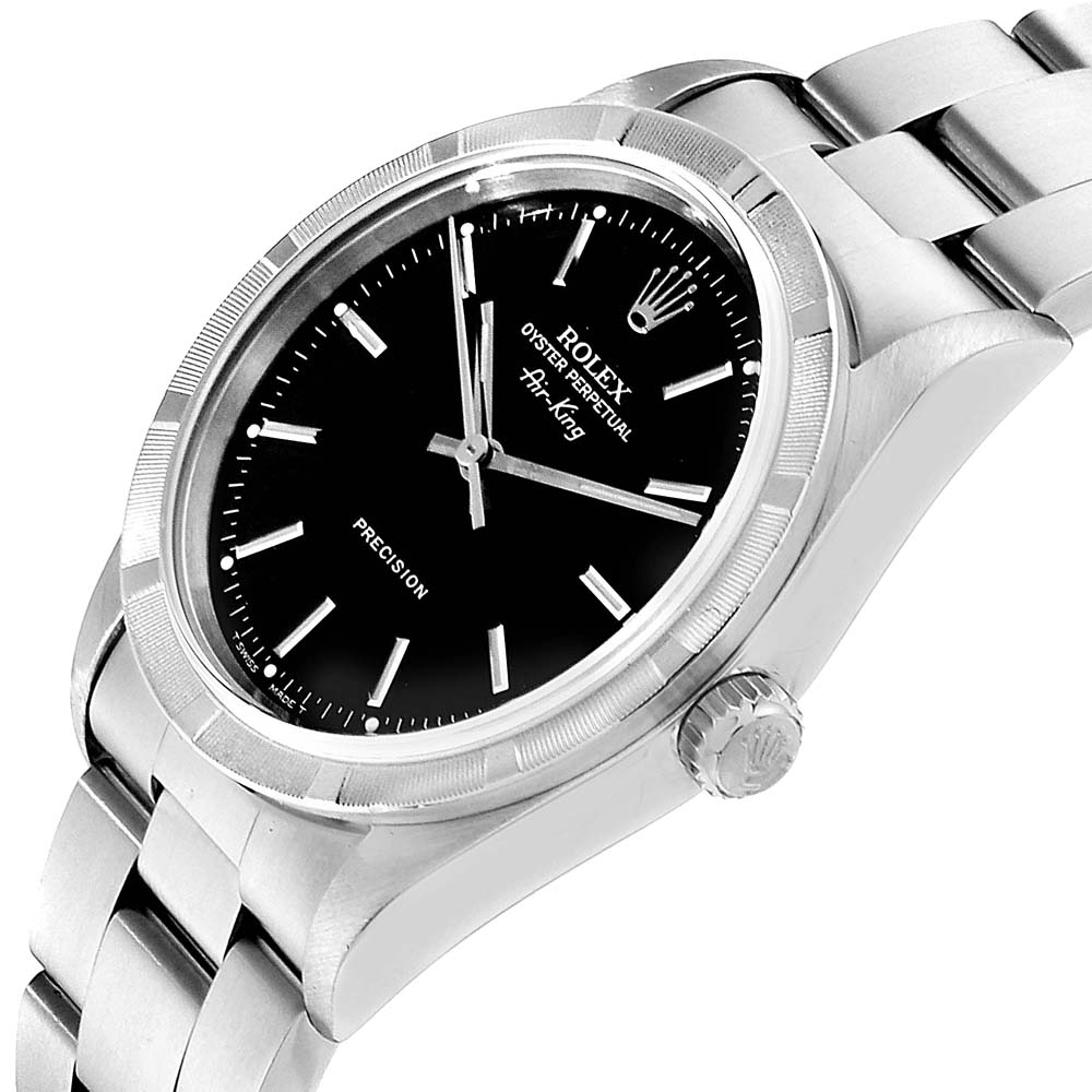 

Rolex Black Stainless Steel Air-King