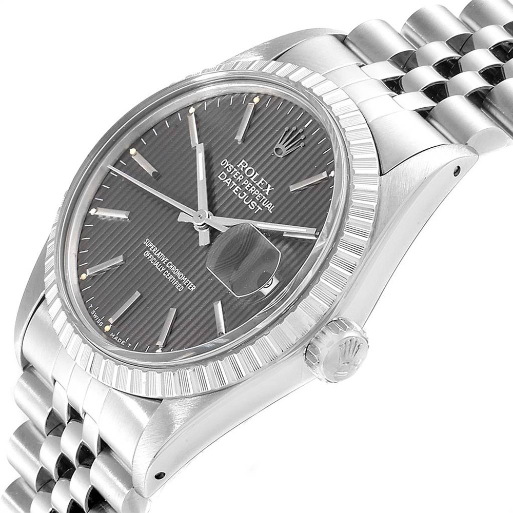 

Rolex Grey Tapestry Stainless Steel Datejust Vintage