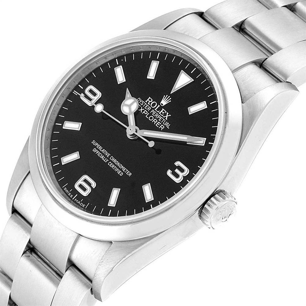 

Rolex Black Stainless Steel Explorer I
