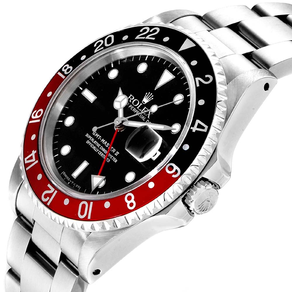 

Rolex Black Stainless Steel GMT Master II Coke