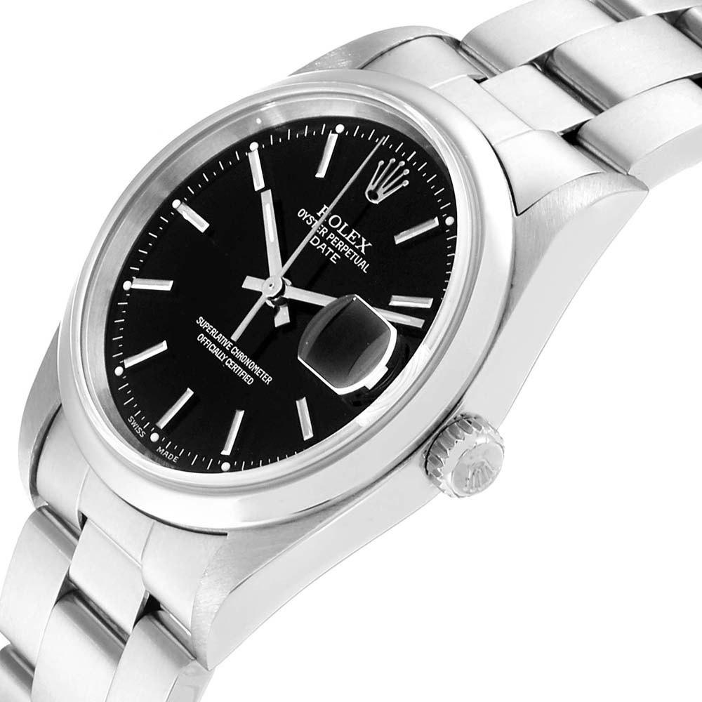 

Rolex Black Stainless Steel Date Automatic
