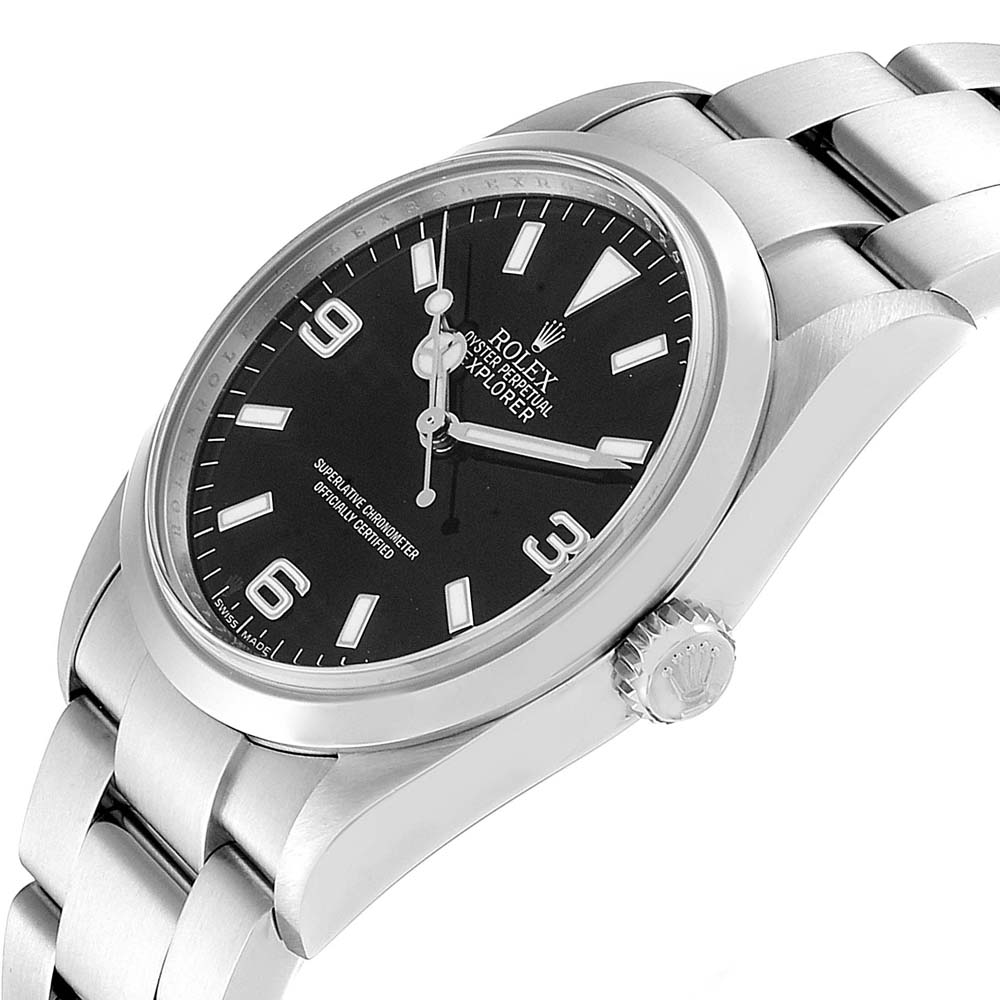 

Rolex Black Stainless Steel Explorer I