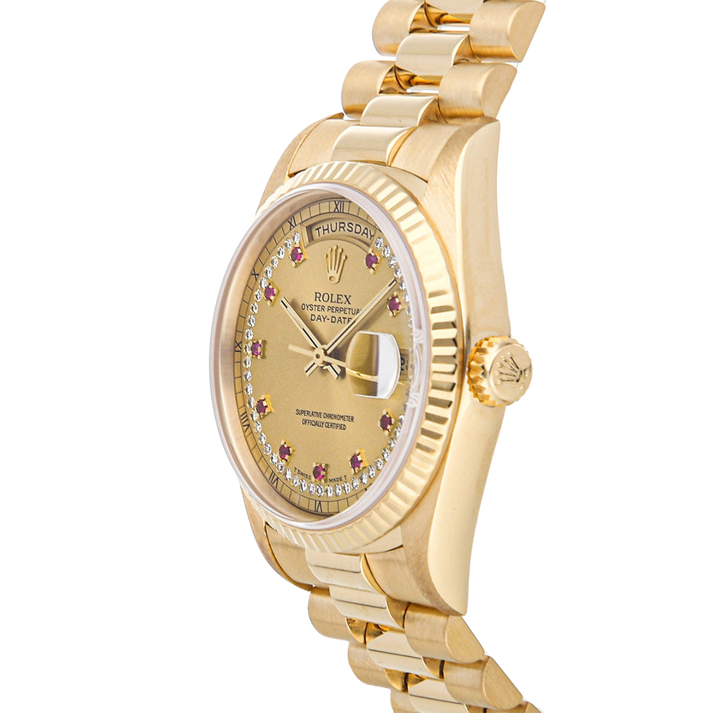 

Rolex Champagne Ruby And Diamonds, Gold