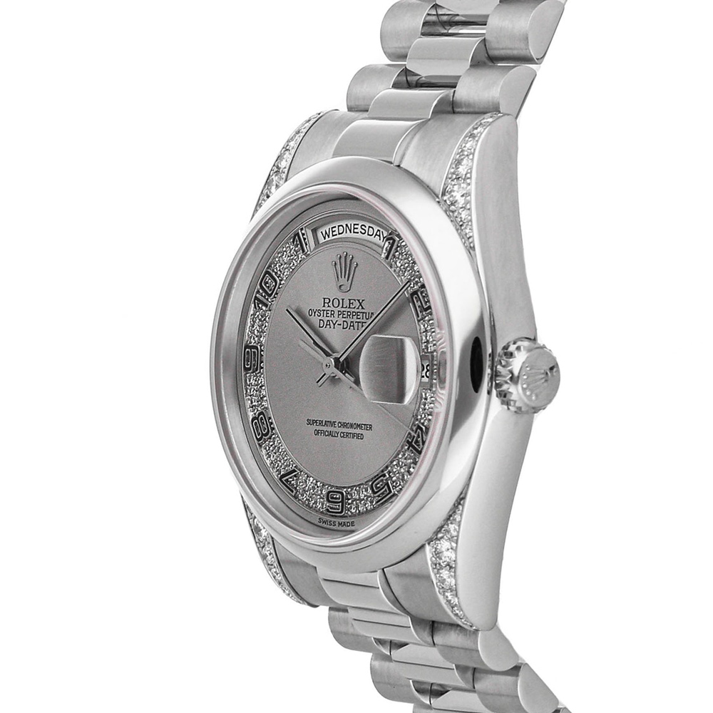 

Rolex Silver Diamonds Platinum Day-Date