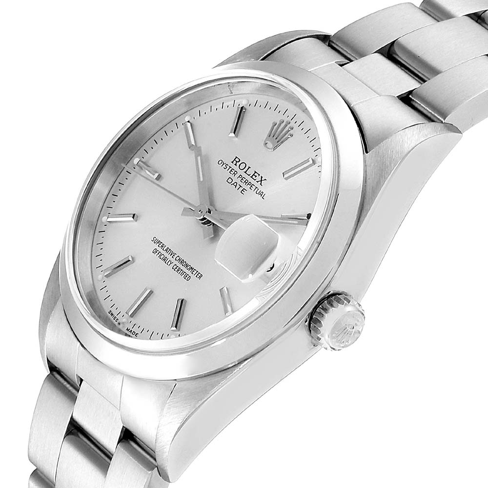 

Rolex Silver Stainless Steel Date Automatic Mens