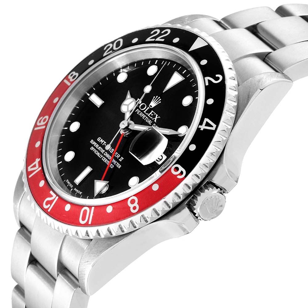 

Rolex Black Stainless Steel GMT Master II Coke