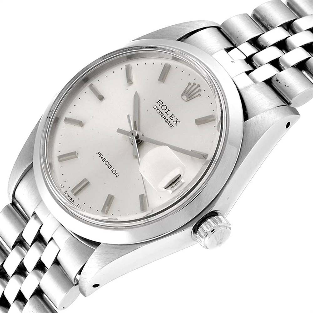 

Rolex Silver Stainless Steel OysterDate Precision Vintage