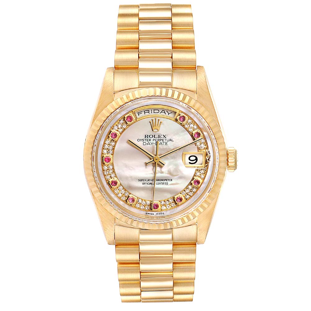 

Rolex MOP Myriad Diamond And Ruby, White