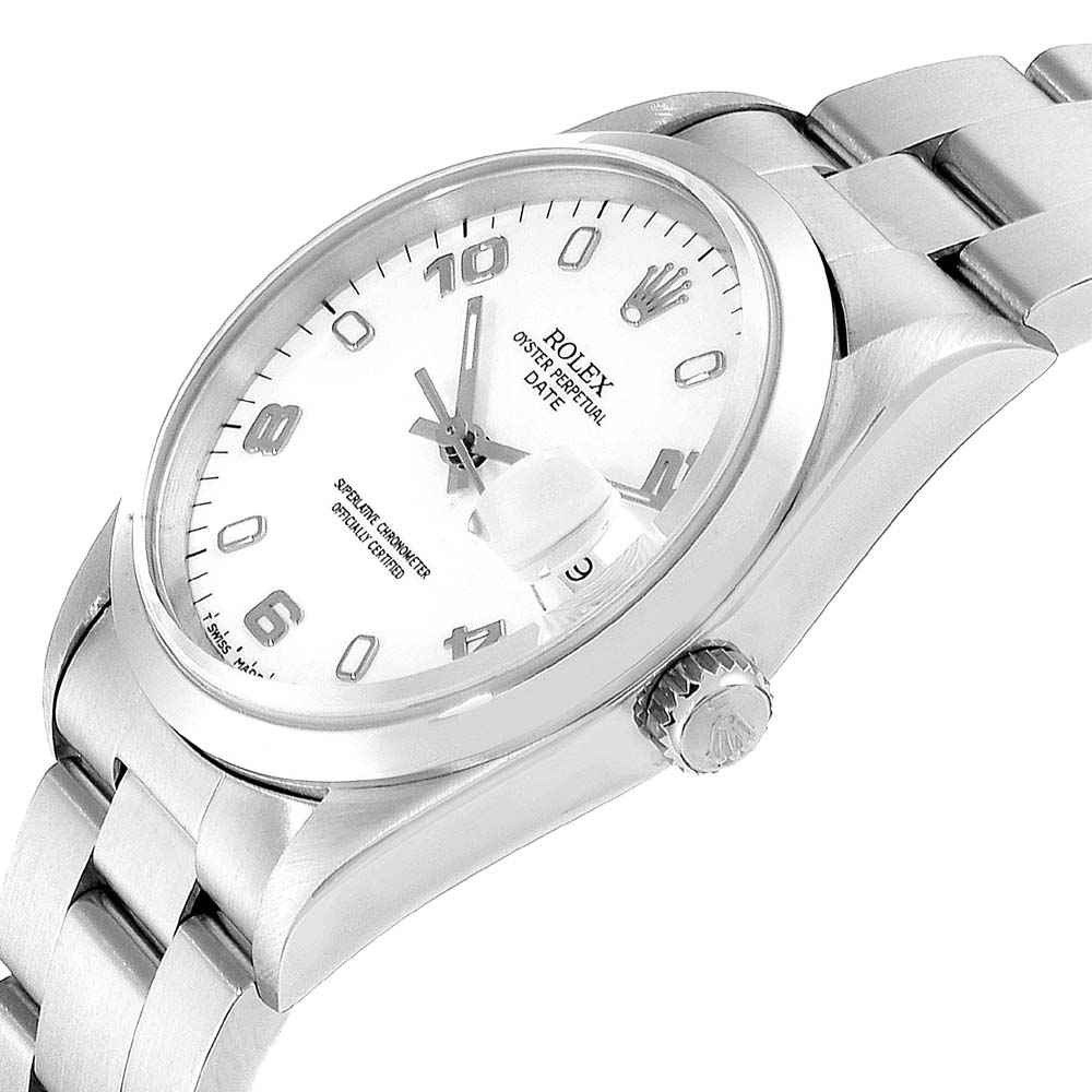 

Rolex White Stainless Steel Oyster Perpetual Date