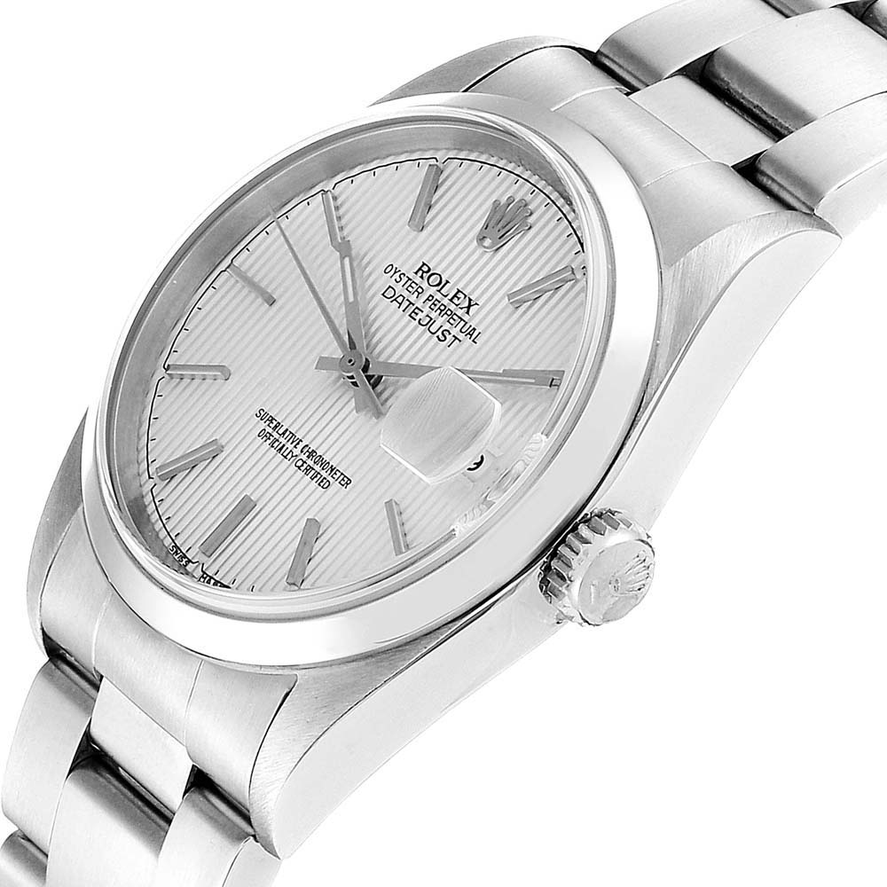 

Rolex Silver Tapestry Stainless Steel Datejust