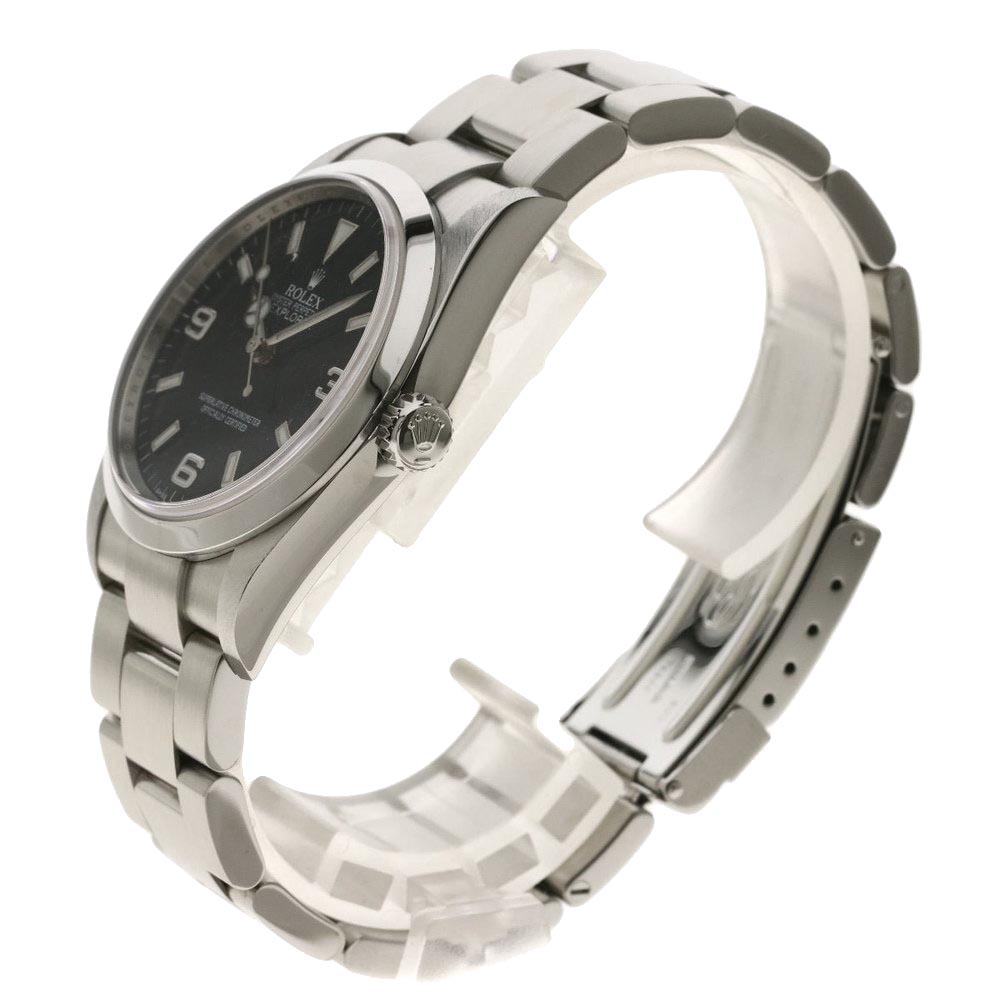 

Rolex Black Stainless Steel Explorer I Automatic Men's Wristwatch
