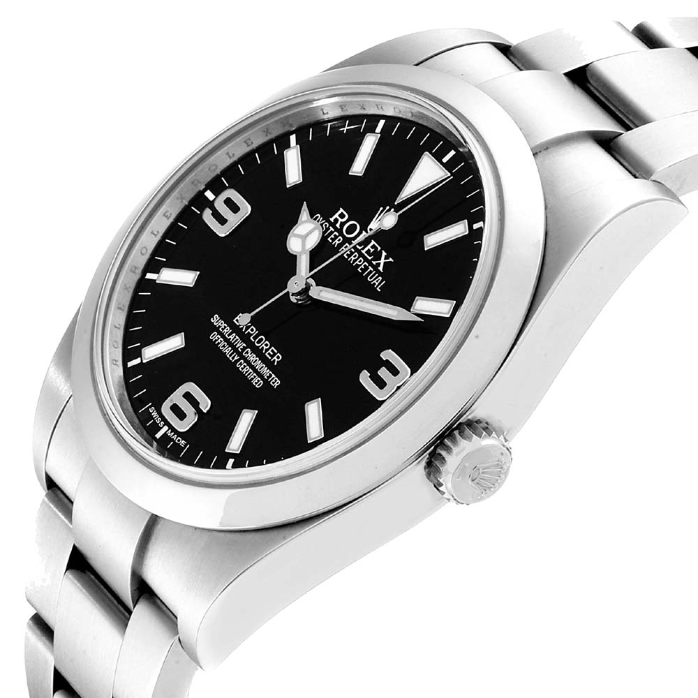 

Rolex Black Stainless Steel Explorer I