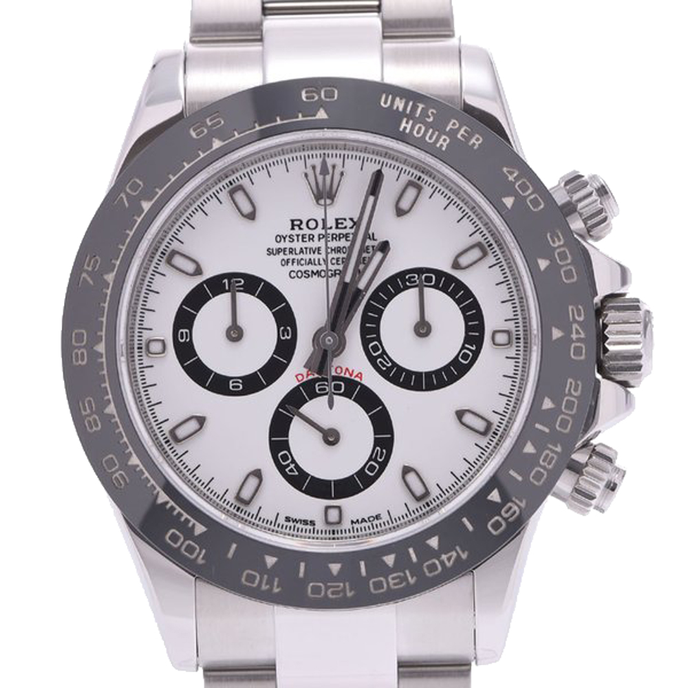 Click to view more detailed imagery on our partner's website Pre-owned Rolex White Stainless Steel Daytona 116500ln Men's Wristwatch 40 Mm