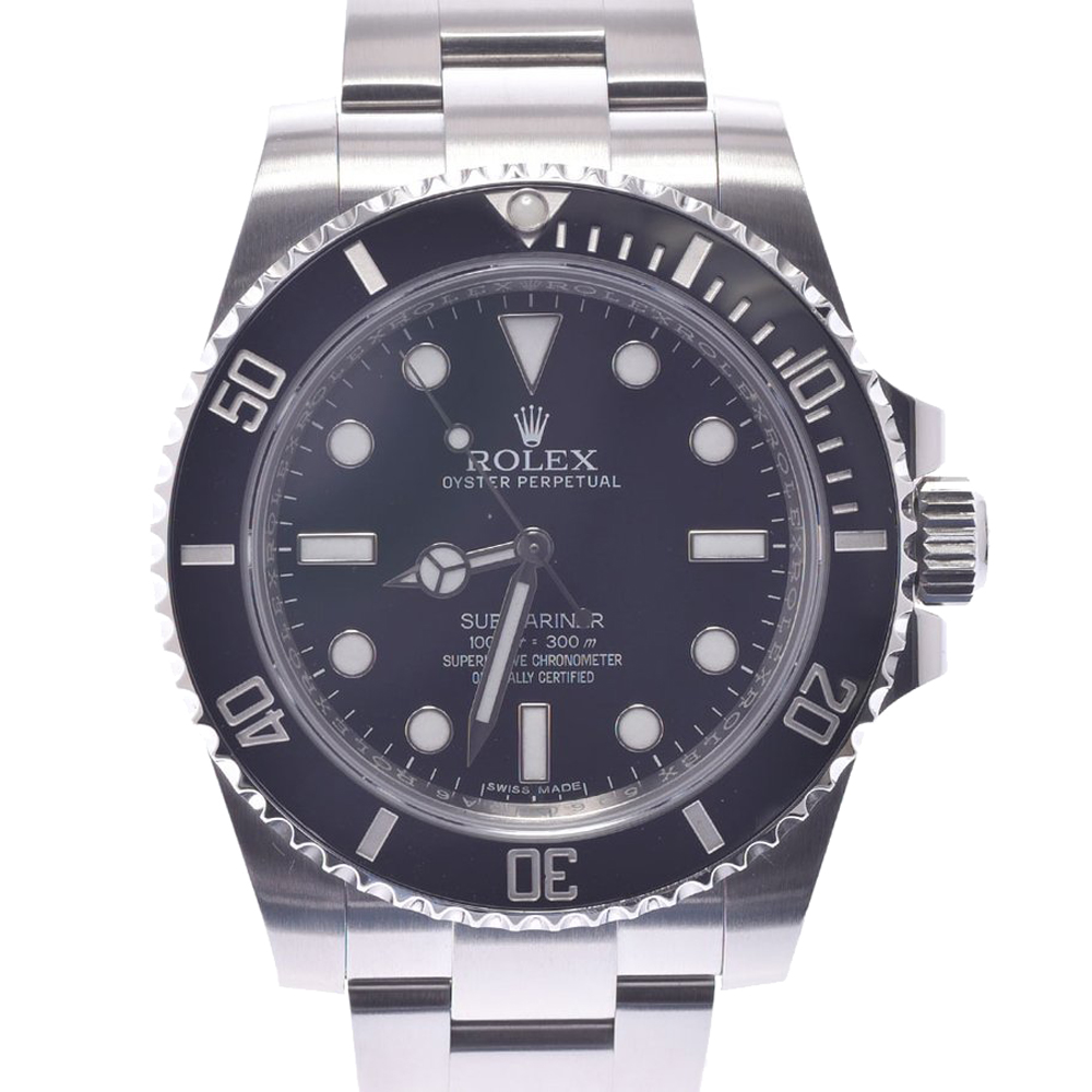 Click to view more detailed imagery on our partner's website Pre-owned Rolex Black Stainless Steel Submariner 114060 Men's Wristwatch 40 Mm