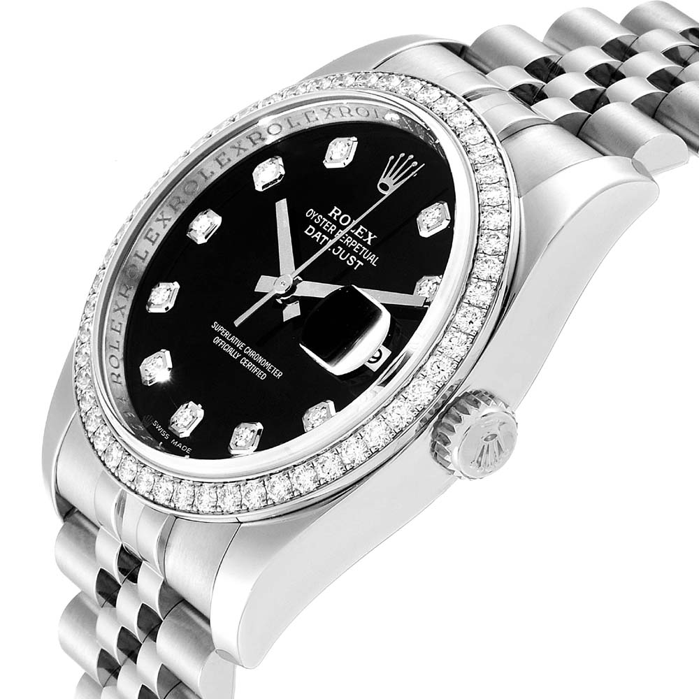 

Rolex Black Diamonds Stainless Steel Datejust