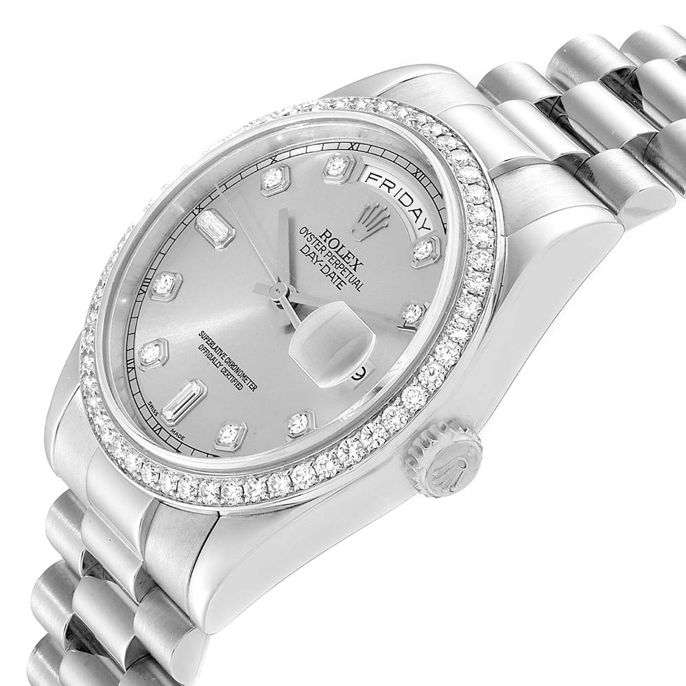 

Rolex Silver Diamonds Platinum President Day-Date