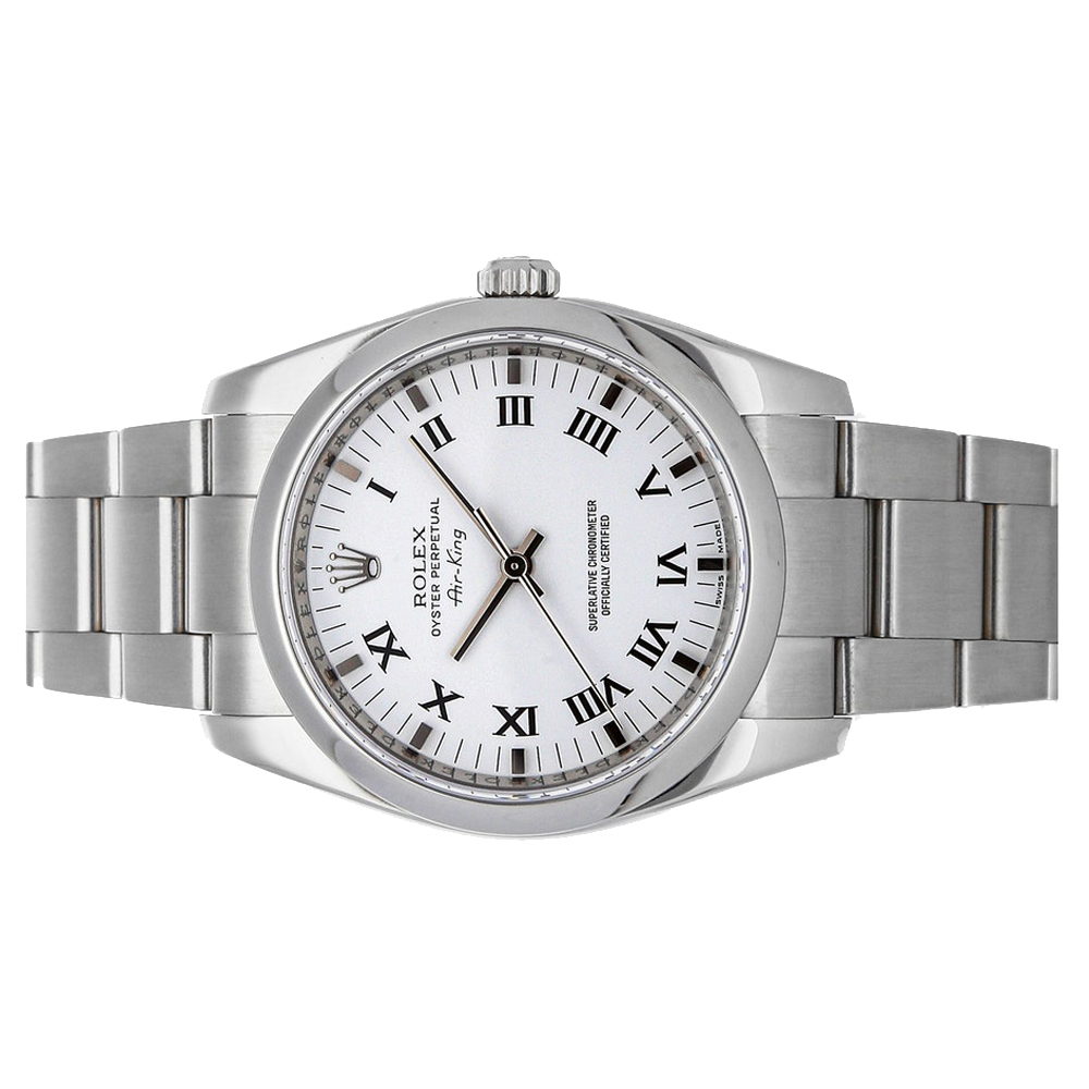 

Rolex White Stainless Steel Air-King