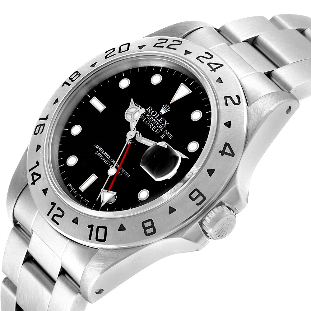 

Rolex Black Stainless Steel Explorer II 16570 Men's Wristwatch