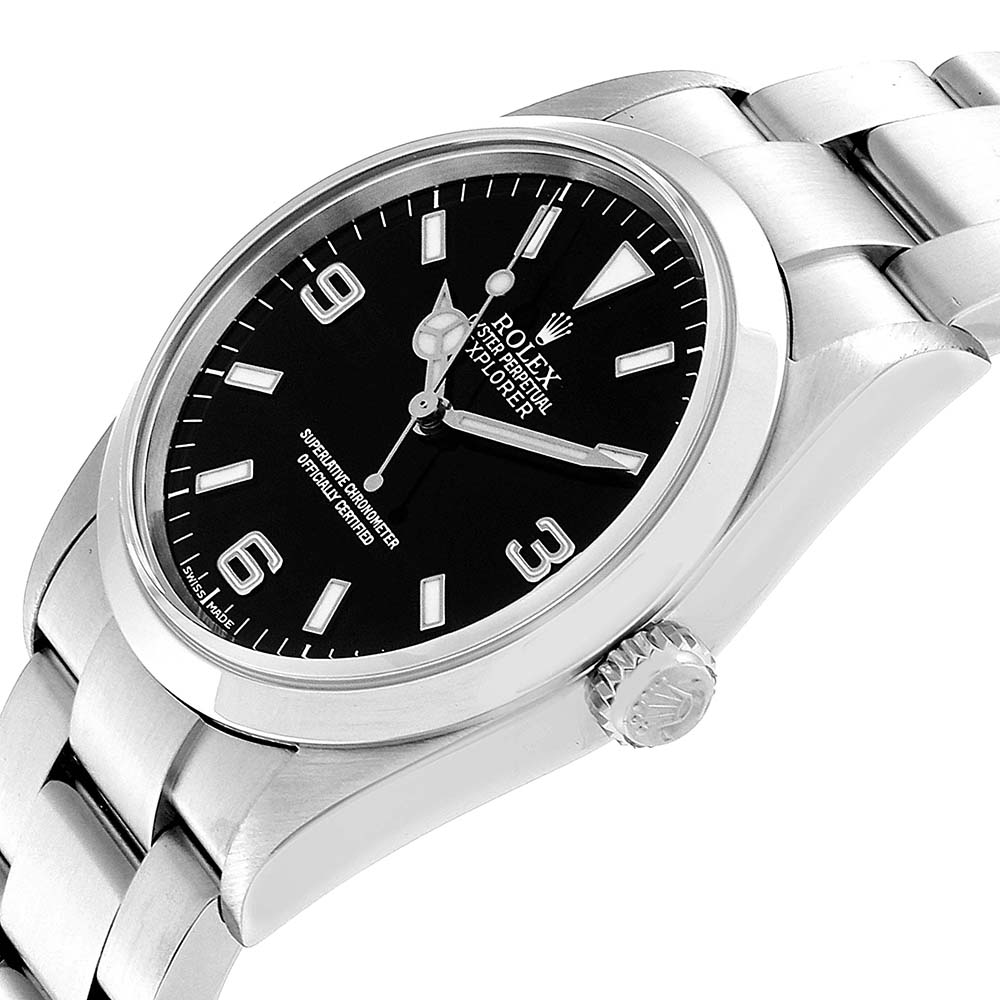 

Rolex Black Stainless Steel Explorer I