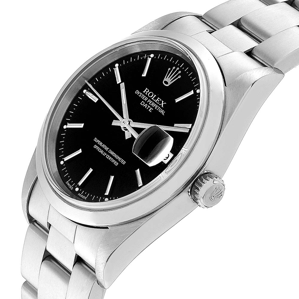 

Rolex Black Stainless Steel Oyster Perpetual Date