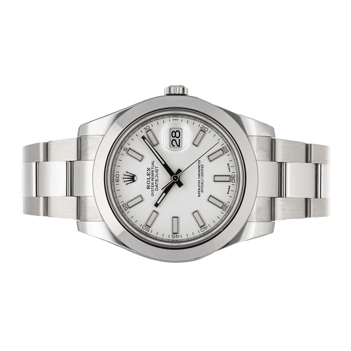 

Rolex White Stainless Steel Datejust II