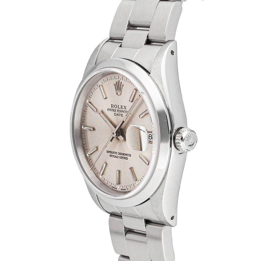 

Rolex Silver Stainless Steel Oyster Perpetual Date