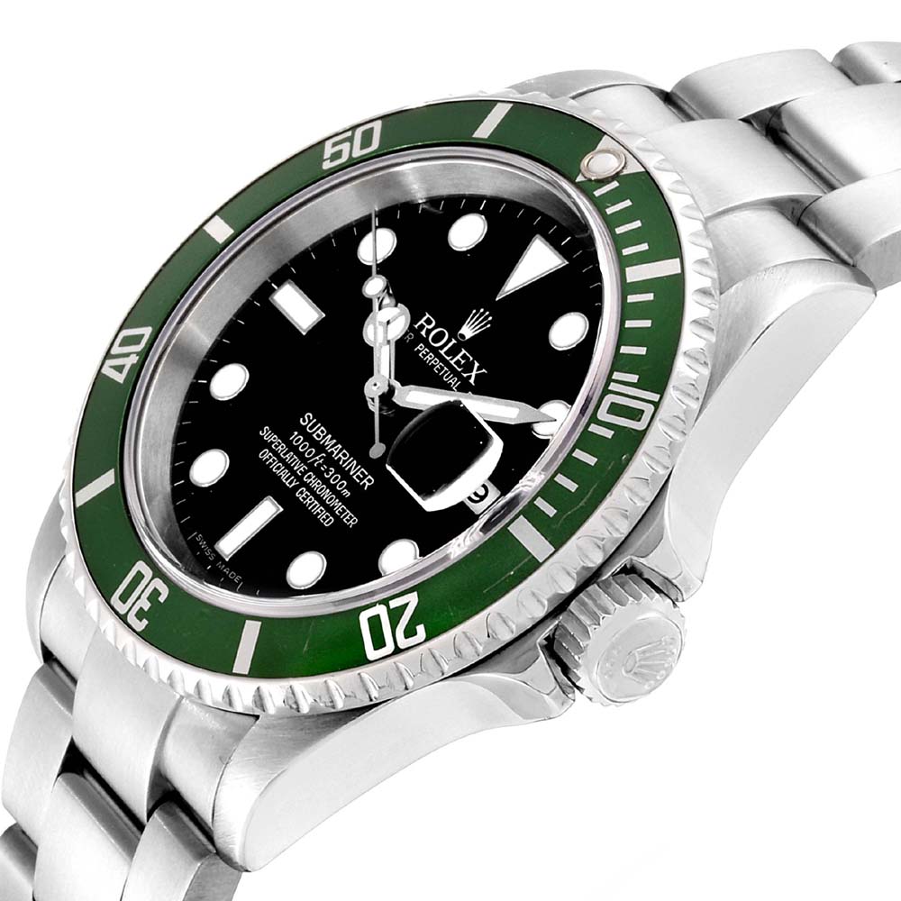 

Rolex Black Stainless Steel Submariner Green Kermit