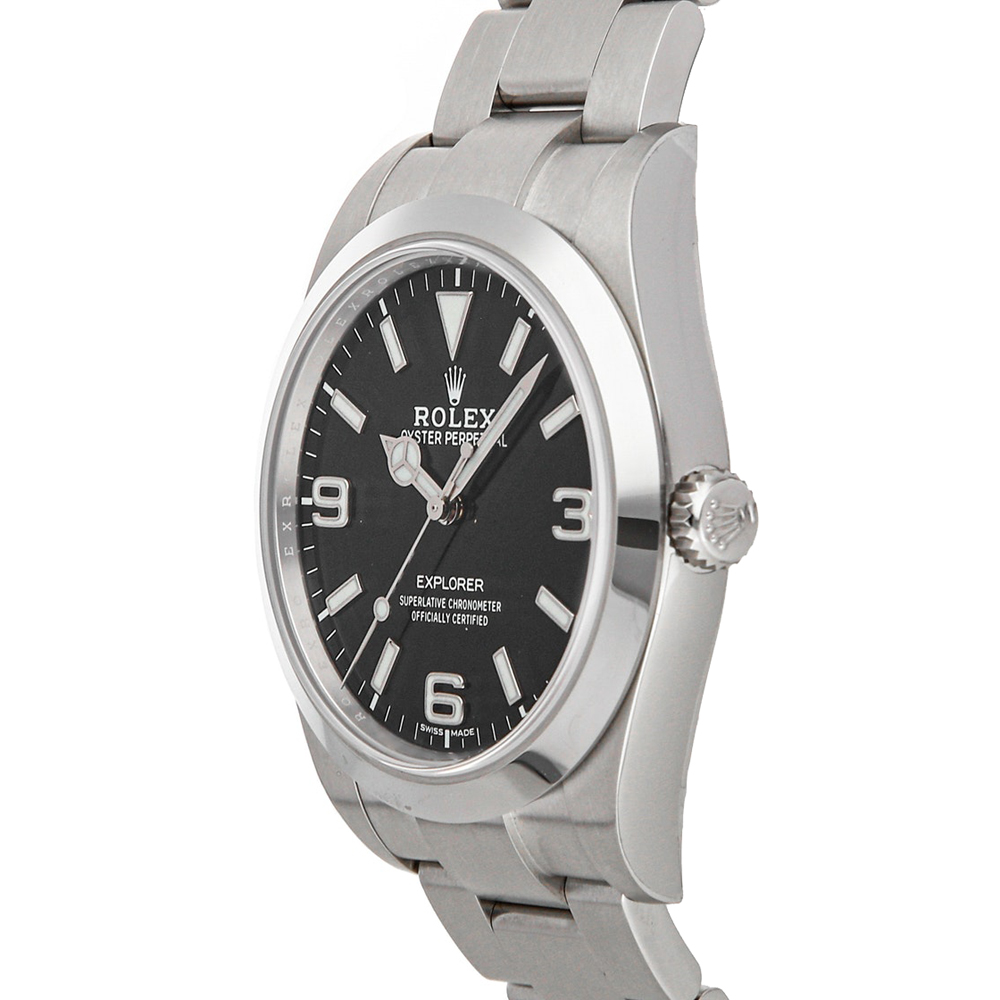 

Rolex Black Stainless Steel Explorer I