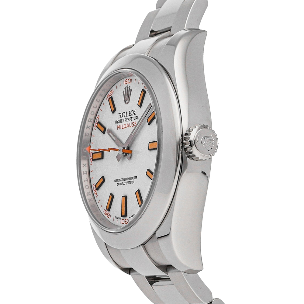 

Rolex White Stainless Steel Milgauss