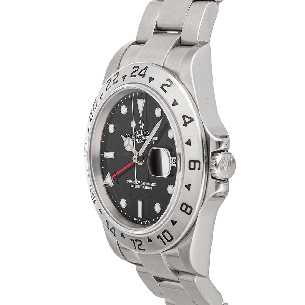 

Rolex Black Stainless Steel Explorer II