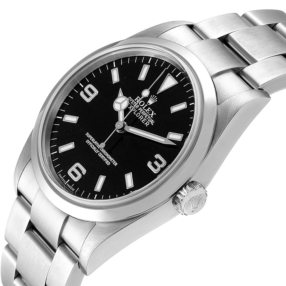 

Rolex Black Stainless Steel Explorer I