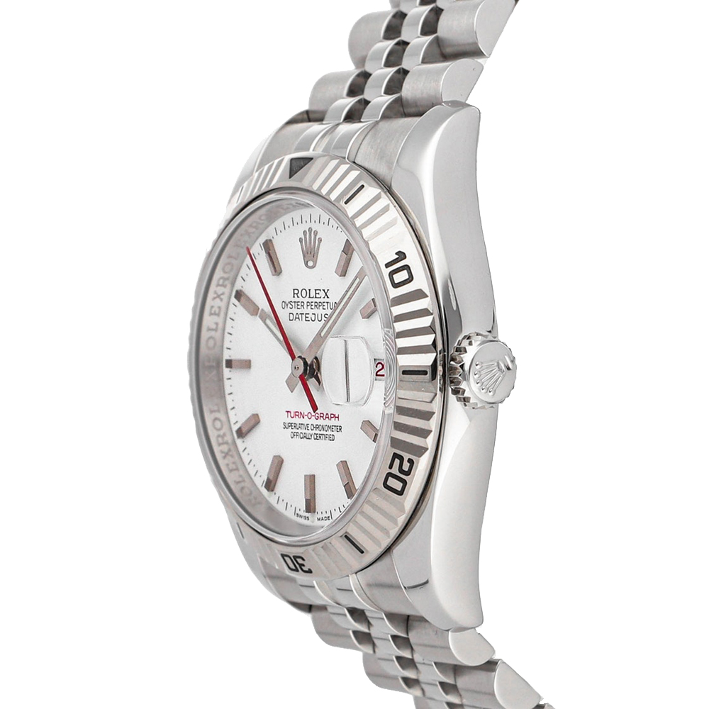 

Rolex White Stainless Steel Datejust
