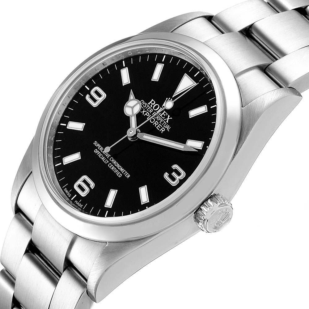 

Rolex Black Stainless Steel Explorer I