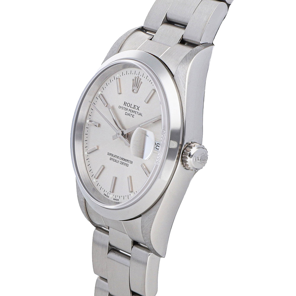 

Rolex Silver Stainless Steel Oyster Perpetual Date