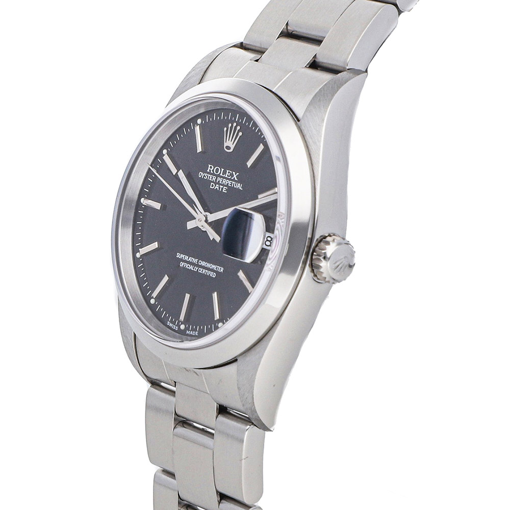

Rolex Black Stainless Steel Oyster Perpetual Date