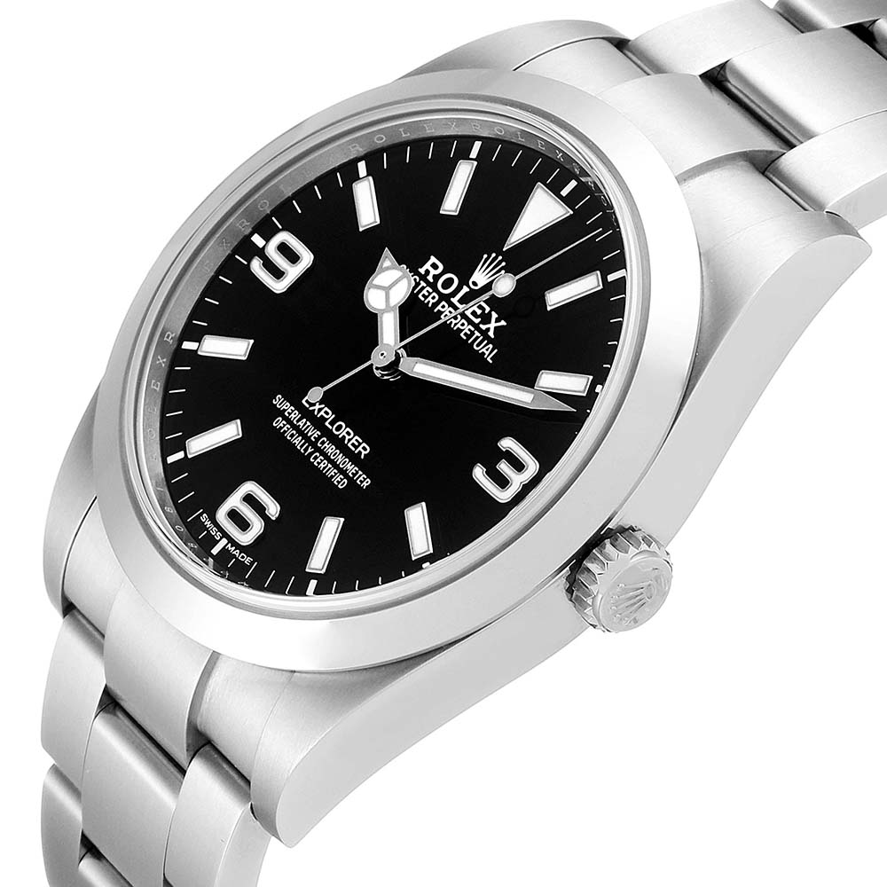 

Rolex Black Stainless Steel Explorer I