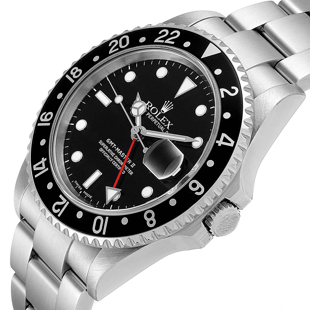 

Rolex Black Stainless Steel GMT Master II