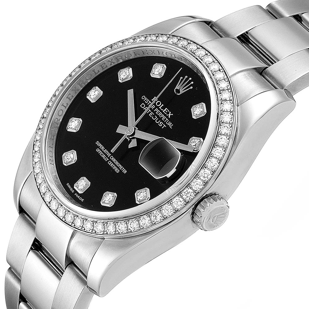 

Rolex Black Diamonds Stainless Steel Datejust