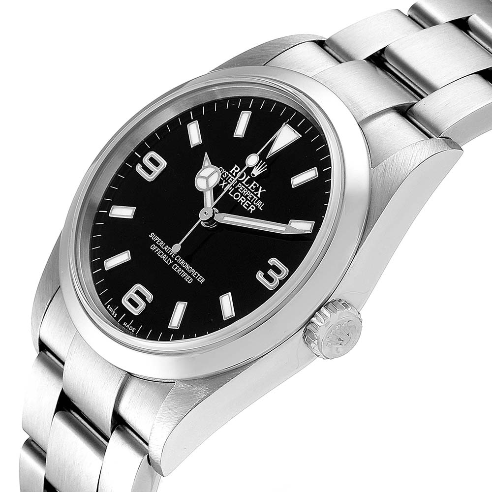 

Rolex Black Stainless Steel Explorer I