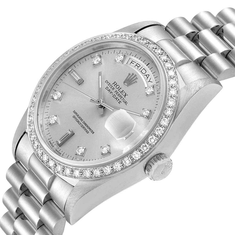 

Rolex Silver Diamonds Platinum President Day-Date